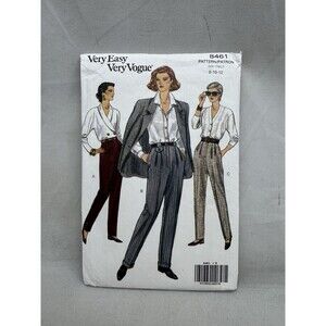 Vogue Very Easy Sewing Pattern 8461  Womens Trousers Pants Sizes 8 10 12 Vtg 90s